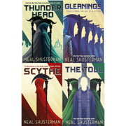 Set of Neal Shusterman Scythe series 4 books including The Toll, Thunderhead, Scythe, and Gleanings by Walker Ltd.