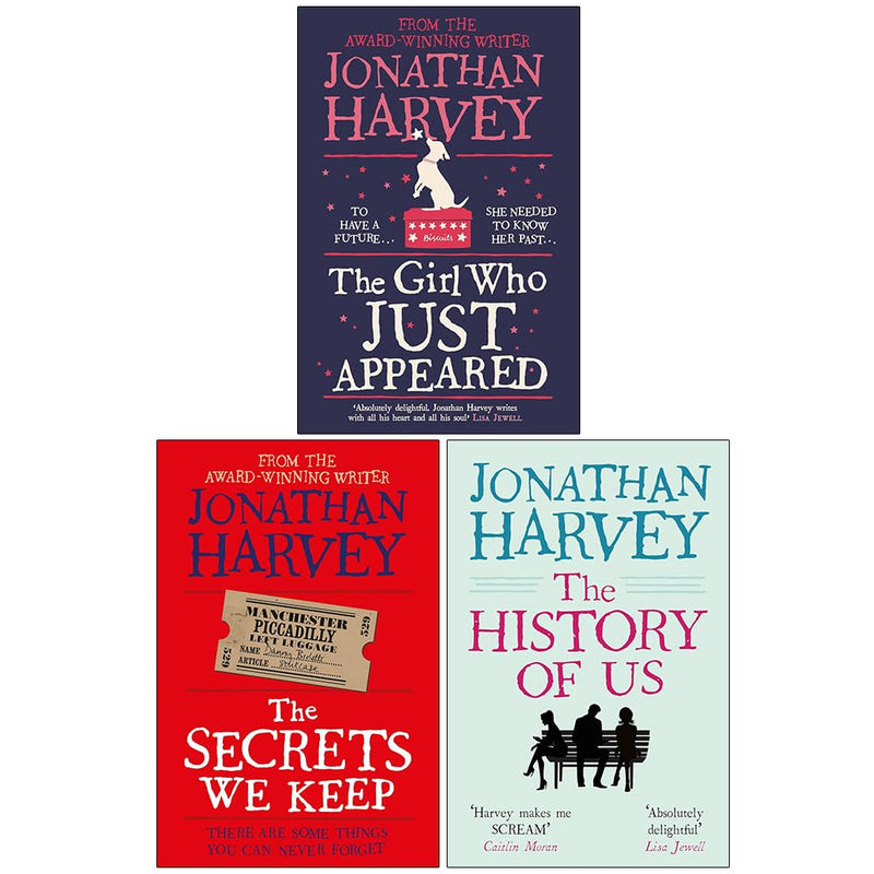 Jonathan Harvey 3 Books Collection Set (The Girl Who Just Appeared, The Secrets We Keep and The History of Us) - The Book Bundle