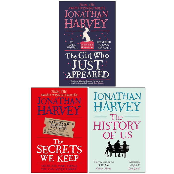 Jonathan Harvey 3 Books Collection Set (The Girl Who Just Appeared, The Secrets We Keep and The History of Us) - The Book Bundle