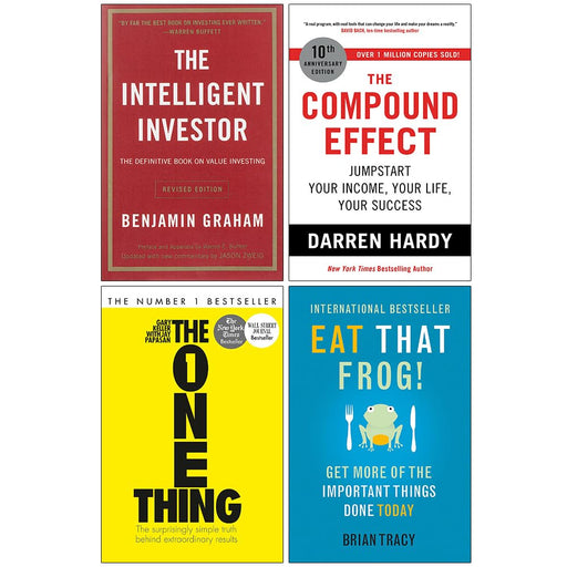 Intelligent Investor, The Compound Effect, The One Thing & Eat That Frog 4 Books Collection Set - The Book Bundle