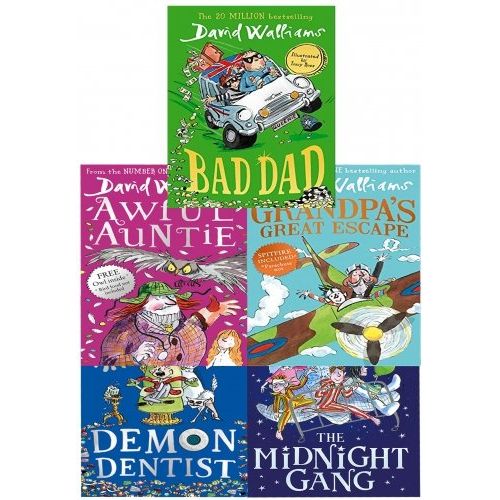 David Walliams Series 2-5 Books Set (Midnight Gang, Bad Dad, Grandpas Great Escape, Awful Auntie, Demon Dentist) - The Book Bundle