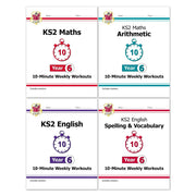 KS2 Year 6 10-Minute Weekly Workouts 4-book collection by CGP, non-fiction paperback set