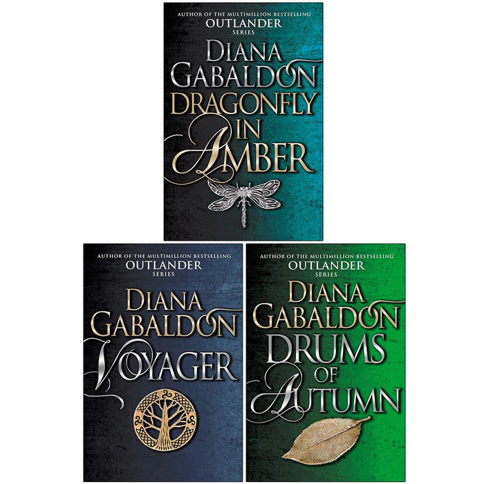 Outlander Series 3 Books Collection Set By Diana Gabaldon (Voyager, Dragonfly In Amber & Drums Of Autumn)