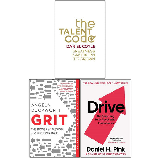 The Talent Code, Grit: The Power of Passion and Perseverance, Drive The Surprising Truth About What Motivates Us 3 Books Collection Set - The Book Bundle