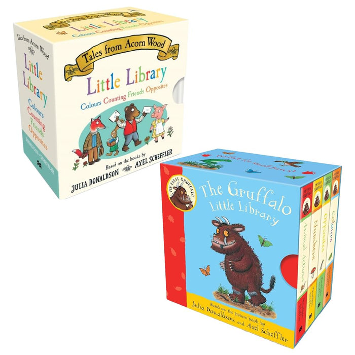 Tales From Acorn Wood Little Library & The Gruffalo Little Library 8 Board Book Collection Set - The Book Bundle