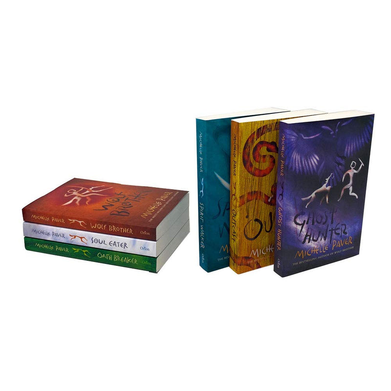 Set of six paperback books from the Chronicles of Ancient Darkness series by Michelle Paver, young adult fantasy collection.
