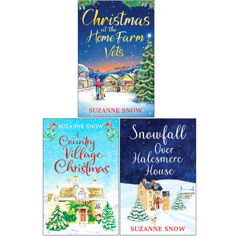 Suzanne Snow Collection 3 Books Set (Christmas at the Home Farm Vets, A Country Village Christmas & Snowfall Over Halesmere House)- Fiction - Paperback