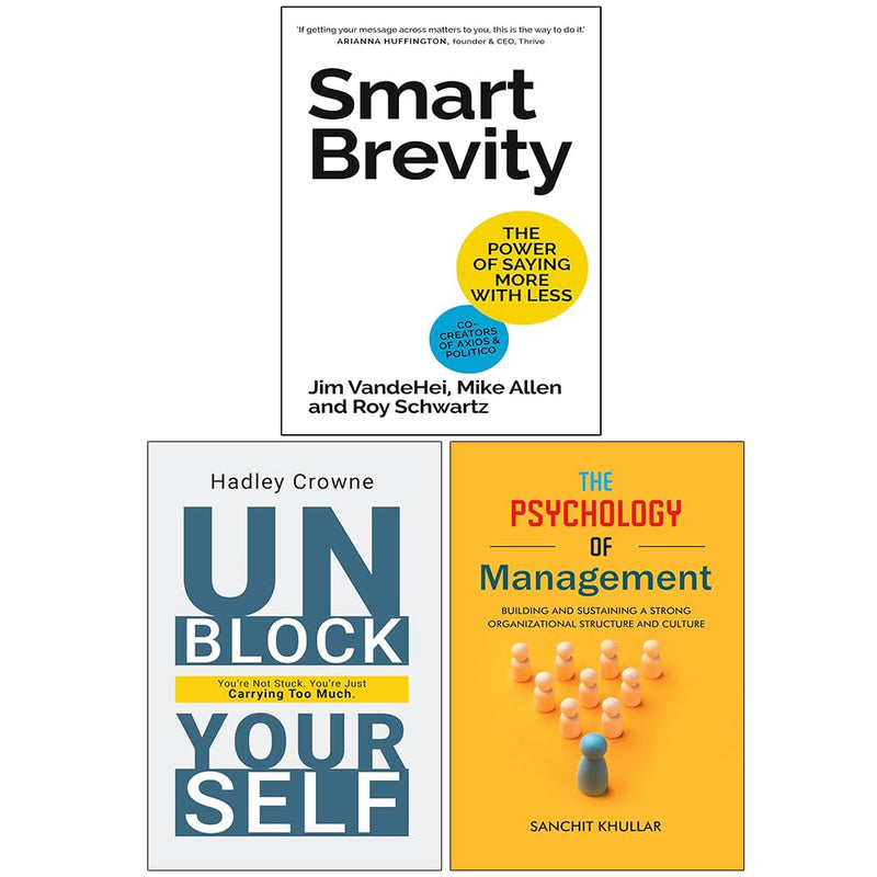 Smart Brevity 3-book set by Jim VandeHei and team, featuring concise non-fiction on effective communication and personal growth.
