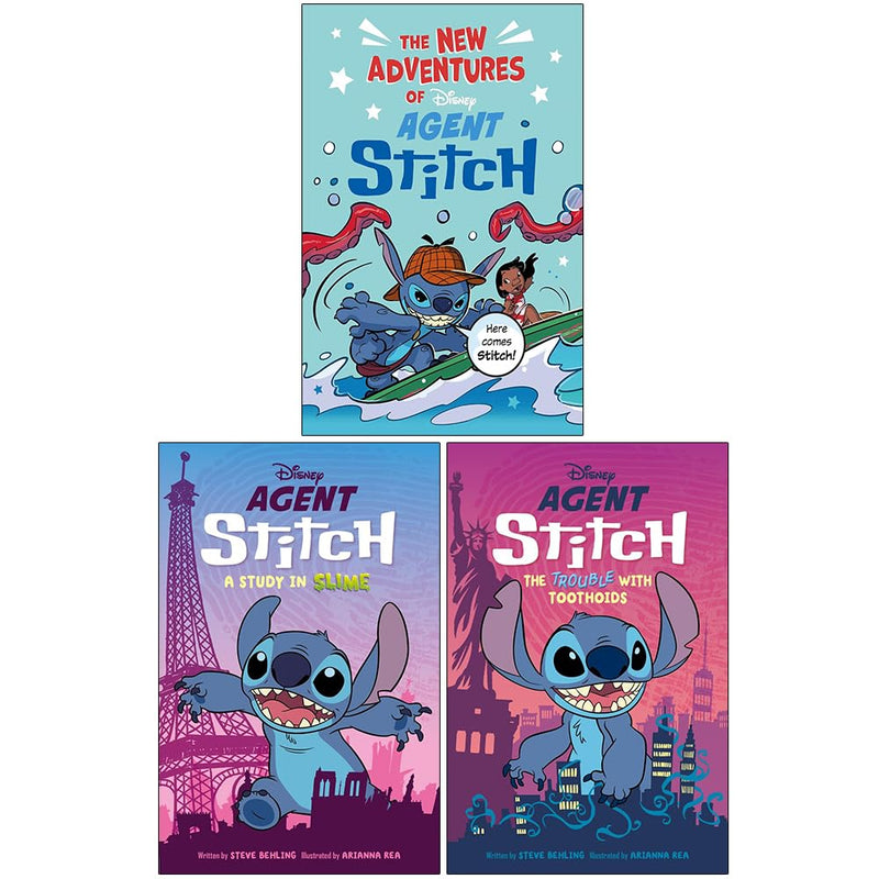 Disney Agent Stitch 3 Books Collection Set By DK & Steve Behling - Fiction - Paperback