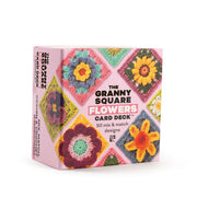 Claire Montgomerie Granny Square Flowers crochet card deck featuring 50 mix-and-match designs for crochet crafters.