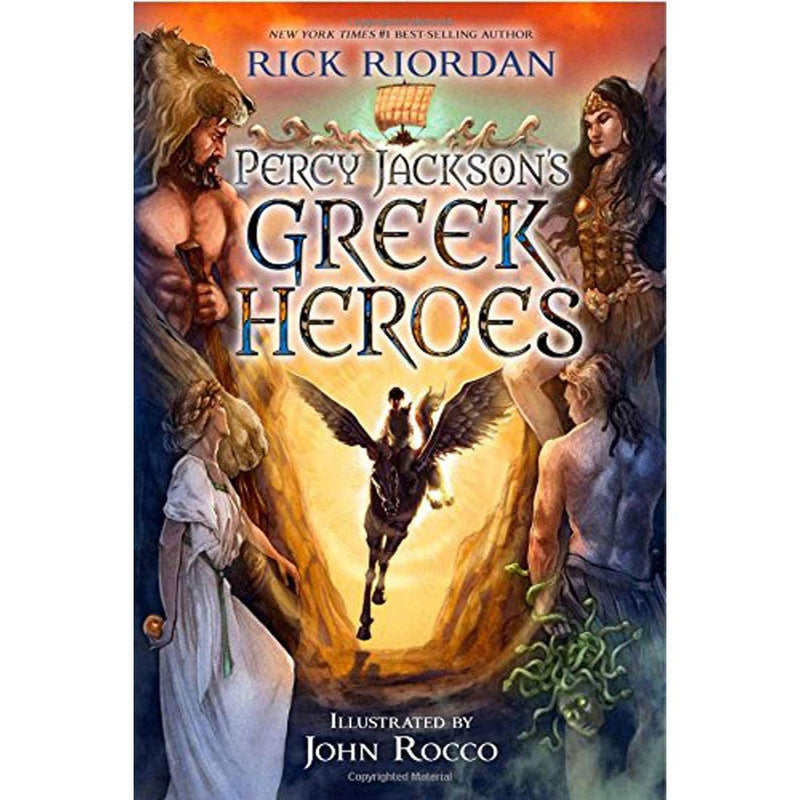 Hardcover of Percy Jackson's Greek Heroes by Rick Riordan with cover art, published by Disney-Hyperion.