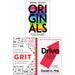 Originals: How Non-conformists Change the World, Grit: The Power of Passion and Perseverance, Drive The Surprising Truth About What Motivates Us 3 Books Collection Set - The Book Bundle