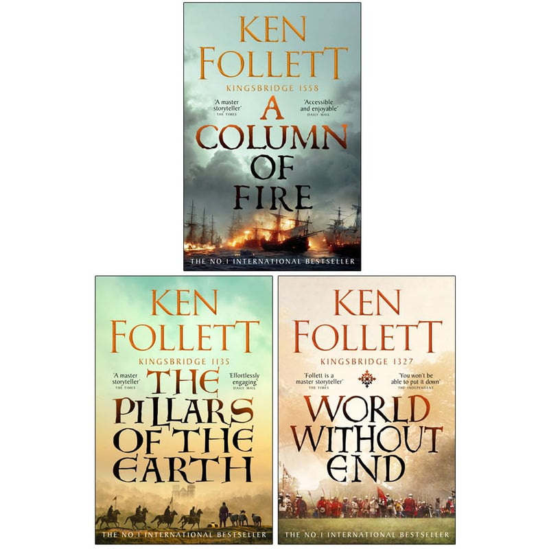 Ken Follett The Kingsbridge Novels Stories Collection 3 Books Set (Pillars of the Earth) - The Book Bundle