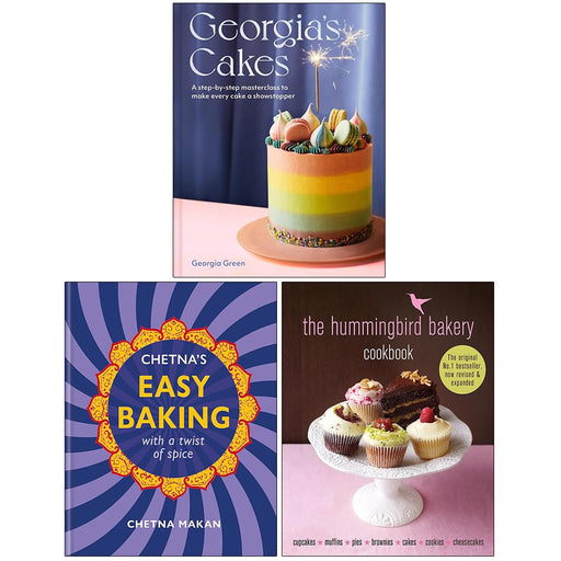 Georgia’s Cakes, Chetna's Easy Baking & The Hummingbird Bakery Cookbook 3 Books Collection Set - The Book Bundle