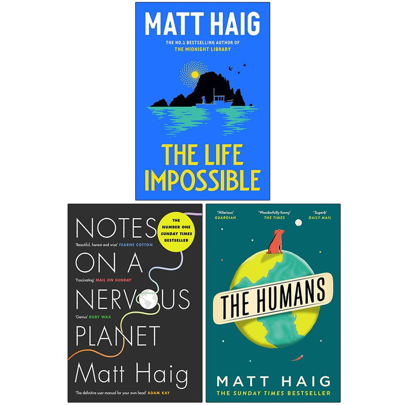 Matt Haig Collection 3 Books Set (The Life Impossible, Notes on a Nervous Planet & The Humans) - The Book Bundle