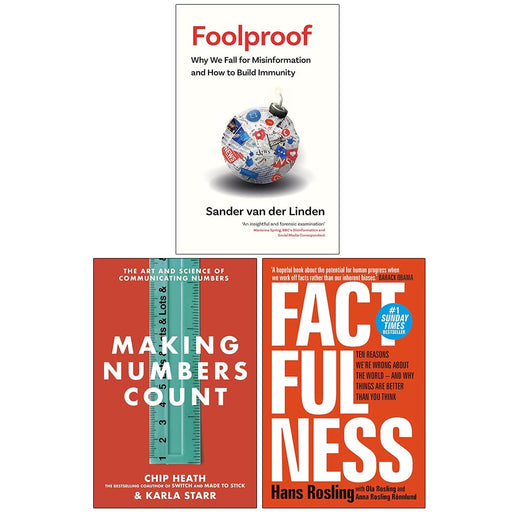 Foolproof [Hardcover], Making Numbers Count [Hardcover] & Factfulness Ten Reasons We're Wrong About The World 3 Books Collection Set - The Book Bundle