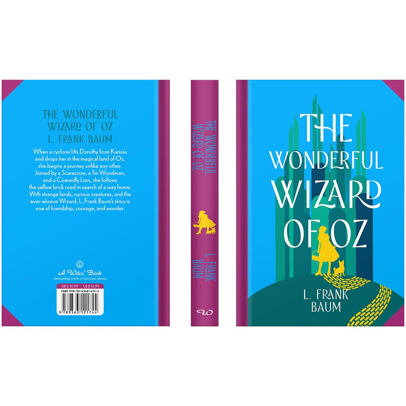 Hardcover of The Wonderful Wizard of Oz by L. Frank Baum, Wilco Classics Sprayed Edge Premium edition with colorful cover design.