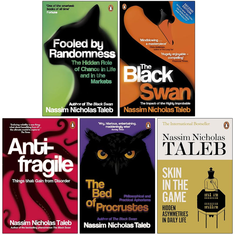 Nassim Nicholas Taleb Collection 5 Books Set (Fooled by Randomness, The Black Swan, Antifragile, The Bed of Procrustes & Skin in the Game) - The Book Bundle