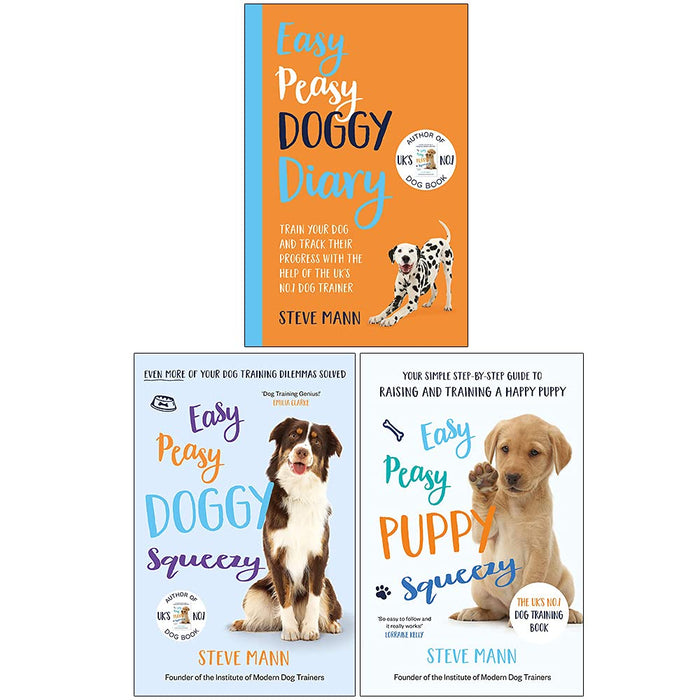 Steve Mann Easy Peasy Series 3 Books Collection Set (Doggy Diary, Doggy Squeezy, Puppy Squeezy) - The Book Bundle