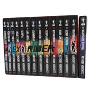 Alex Rider series by Anthony Horowitz, 14 paperback books collection for ages 9–12, published by Walker Books UK.