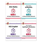 CGP KS2 Year 5 10-Minute Weekly Workout 4-book collection set, non-fiction paperback covers