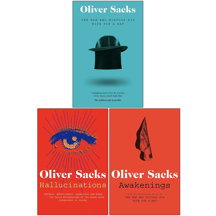 Oliver Sacks 3 Books Collection Set (The Man Who Mistook His Wife for a Hat, Hallucinations, Awakenings)