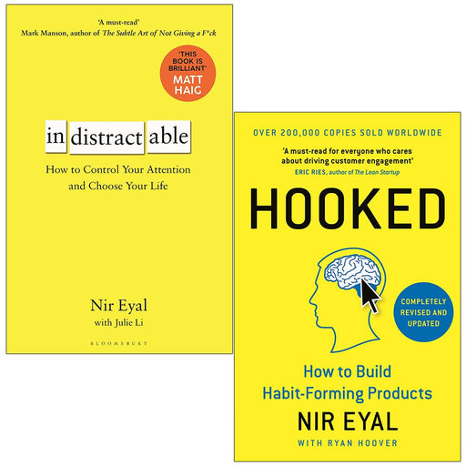 Nir Eyal Collection 2 Books Set (Indistractable, Hooked) - The Book Bundle