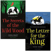 Set of two Tonke Dragt books, The Letter for the King and The Secrets of the Wild Wood, featuring colorful cover art and spine details.