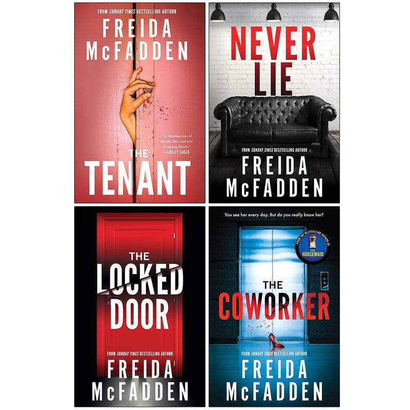 Freida McFadden Collection 4 Books Set (The Tenant, Never Lie, The Locked Door and The Coworker) - The Book Bundle