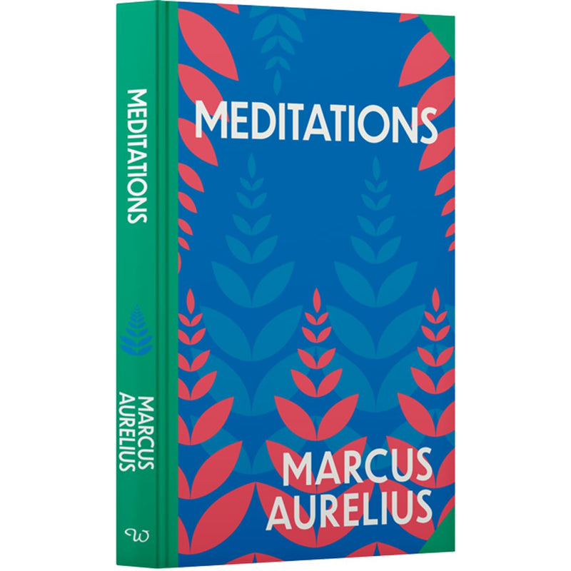 Open book featuring meditations from Marcus Aurelius, with a sprayed edge design, by Wilco International LLP.