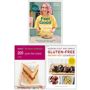 Set of three gluten-free recipe books by Becky Excell, Louise Blair, Jane Bonacci, and Sara De Leeuw, featuring diverse gluten-free recipes.