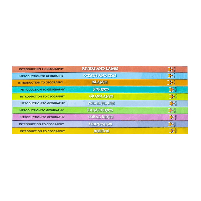 Childrens Introduction To Geography For Beginners 10 Hardback Book Collection Set (Coral Reefs, Deserts, Forests, Grasslands)