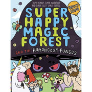 Set of seven Super Happy Magic Forest paperback books by Matty Long, featuring colorful forest characters and whimsical illustrations.