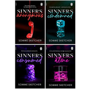Set of four paperback Sinners Anonymous Series books by Somme Sketcher, fiction collection with colorful cover art.