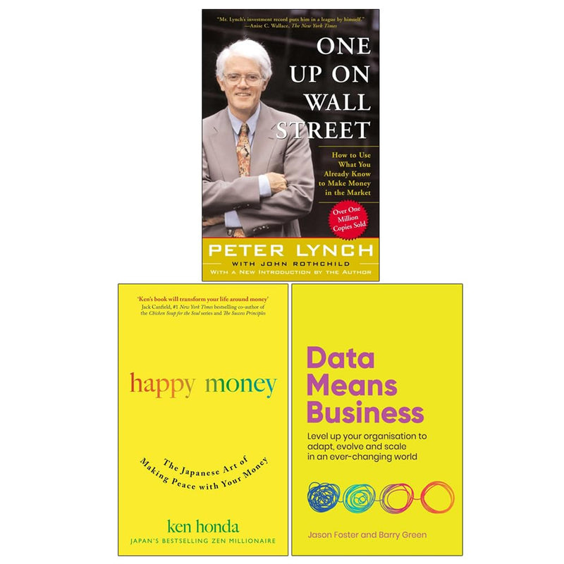 One Up On Wall Street, Happy Money, Data Means Business 3 Books Collection Set - Non Fiction - Paperback