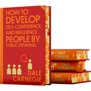Book cover of "How to Develop Self-Confidence & Influence People" by Dale Carnegie, published by Wilco International LLP, with a sprayed edge design.