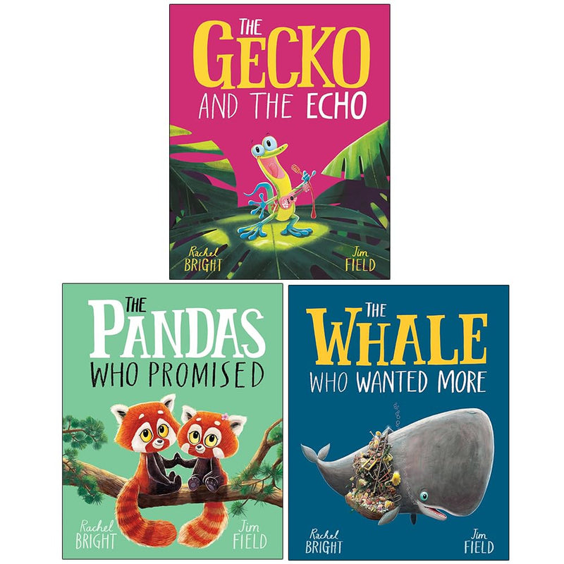 Rachel Bright Collection 3 Books Set (The Gecko and the Echo, The Pandas Who Promised, The Whale Who Wanted More) - The Book Bundle