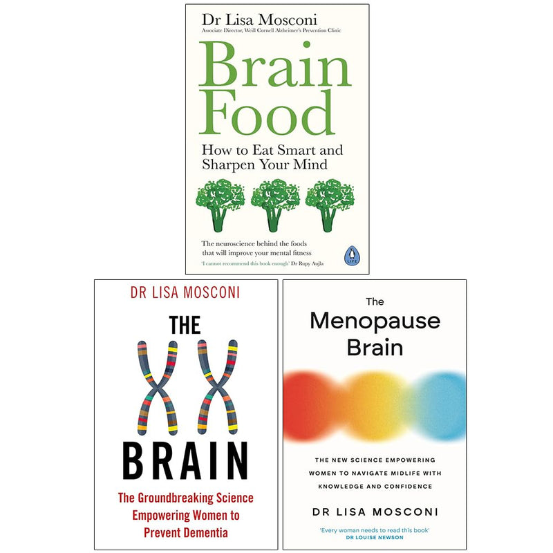 Dr. Lisa Mosconi Collection 3 Books Set (Brain Food, The XX Brain & The Menopause Brain) - The Book Bundle