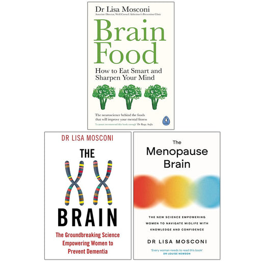 Dr. Lisa Mosconi Collection 3 Books Set (Brain Food, The XX Brain & The Menopause Brain) - The Book Bundle