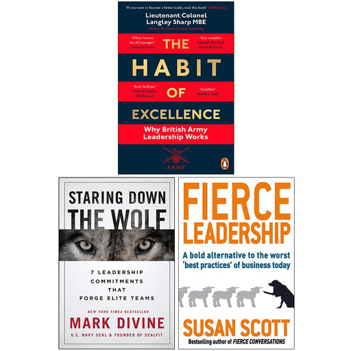 The Habit of Excellence, Staring Down The Wolf [Hardcover] & Fierce Leadership 3 Books Collection Set - The Book Bundle