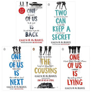 Set of five Karen M McManus books including One Of Us Is Lying and One Of Us Is Next, published by Penguin Books.
