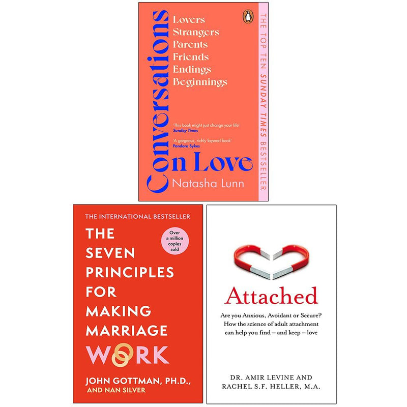 Seven Principles Making Marriage Work,Attached,Conversations on Love 3 Books Set - The Book Bundle