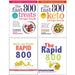 The Fast 800 Treats Recipe Book, The Fast 800 Keto Recipe Book, Quick and Simple Rapid 800 Cookbook & The Rapid 800 Cookbook 4 Books Collection Set - The Book Bundle