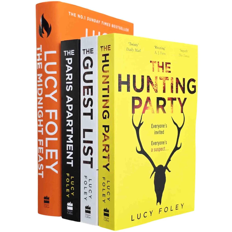 Lucy Foley Collection 4 Books Set (The Midnight Feast (HB), The Paris Apartment, The Hunting Party, The Guest List - The Book Bundle