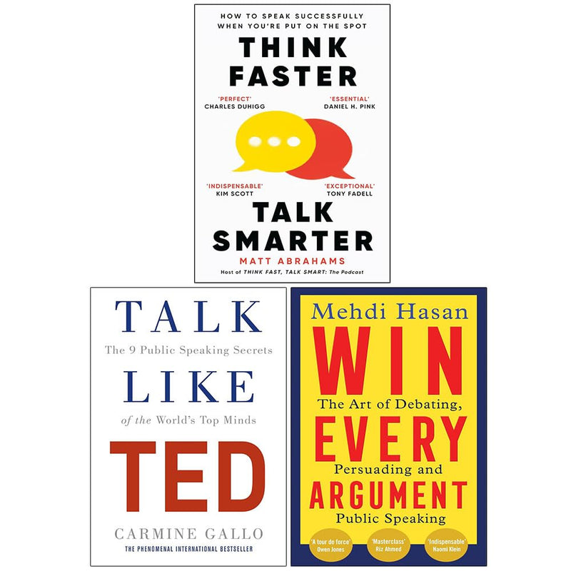 Think Faster Talk Smarter & Talk Like TED & Win Every Argument 3 Books Collection Set - Non Fiction - Paperback