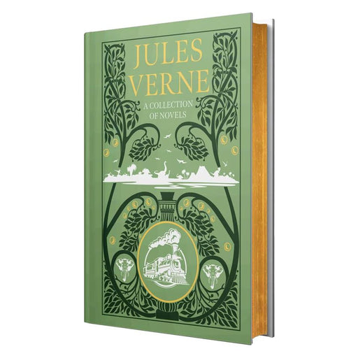 Jules Verne:A Collection Of Novels : Five Weeks in a Balloon/ Around the World in Eighty Days/ A Journey To The Centre of the Earth / Twenty Thousand Leagues Under The Sea(Leather-bound) - The Book Bundle