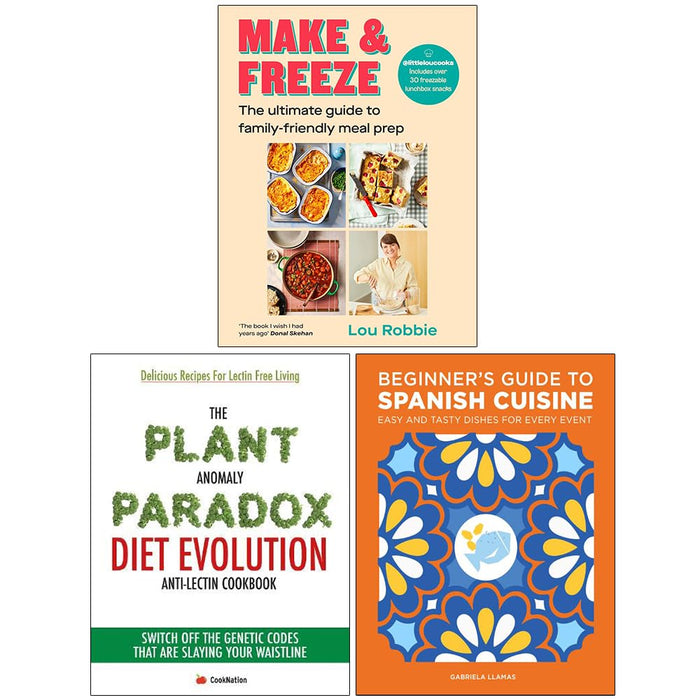 The Plant Anomaly Paradox Diet, Make & Freeze and Beginner's Guide to Spanish Cuisine 3 Books Collection Set - The Book Bundle