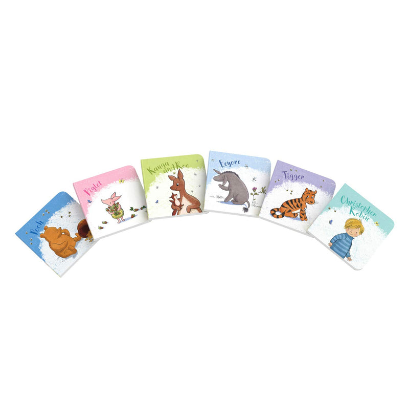 Disney Winnie-the-Pooh pocket-sized library set with six fully illustrated board books featuring classic Pooh stories.