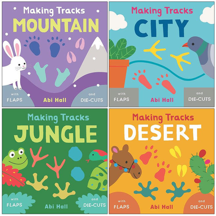 Making Tracks 2 Collection 4 Books Set By Abi Hall (Mountain, City, Desert & Jungle) - The Book Bundle