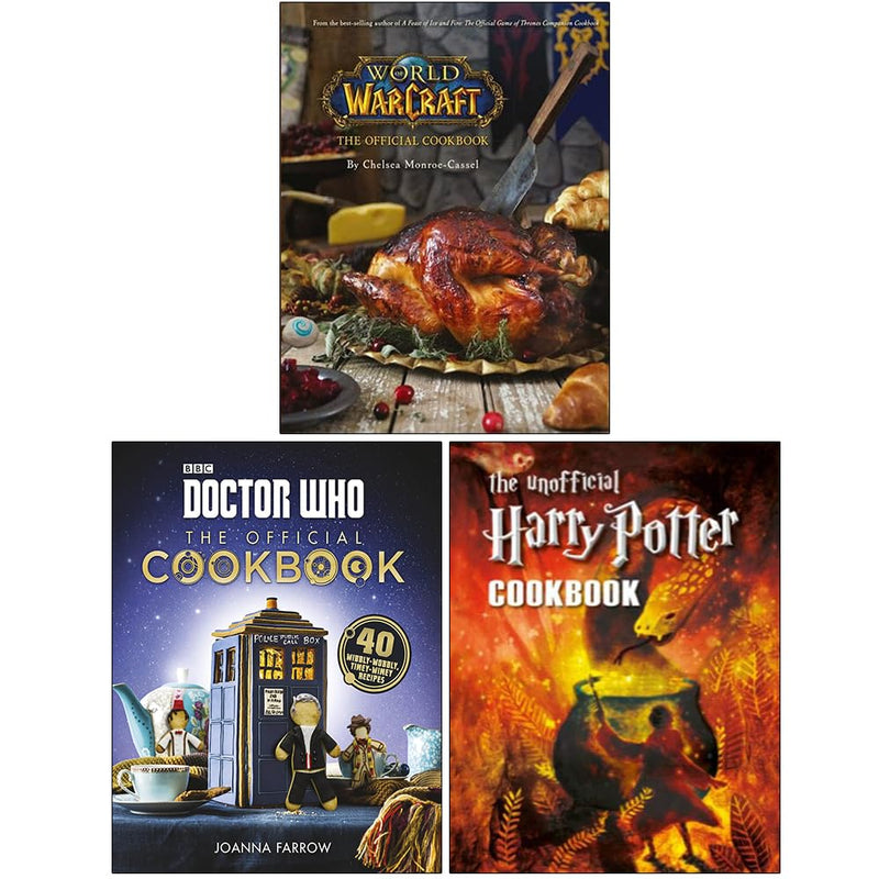 World of Warcraft The Official Cookbook, Doctor Who The Official Cookbook & The Unofficial Harry Potter Cookbook 3 Books Collection Set - The Book Bundle